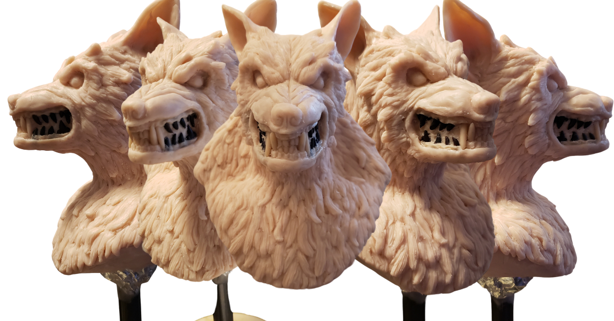 Werewolf bust garage kit work in progress from multple angles